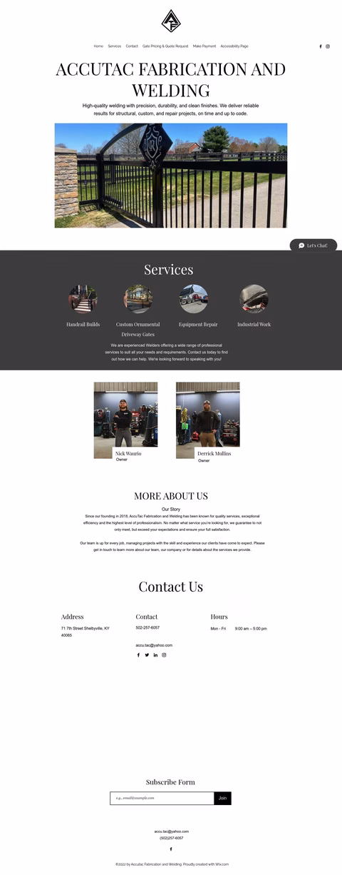 Accutac-Fabrication-Welding Homepage 1440px