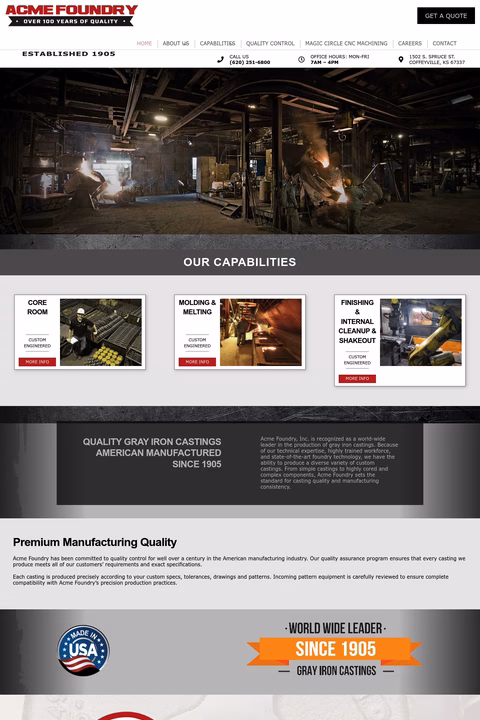 Acme-Foundry Homepage 1440px