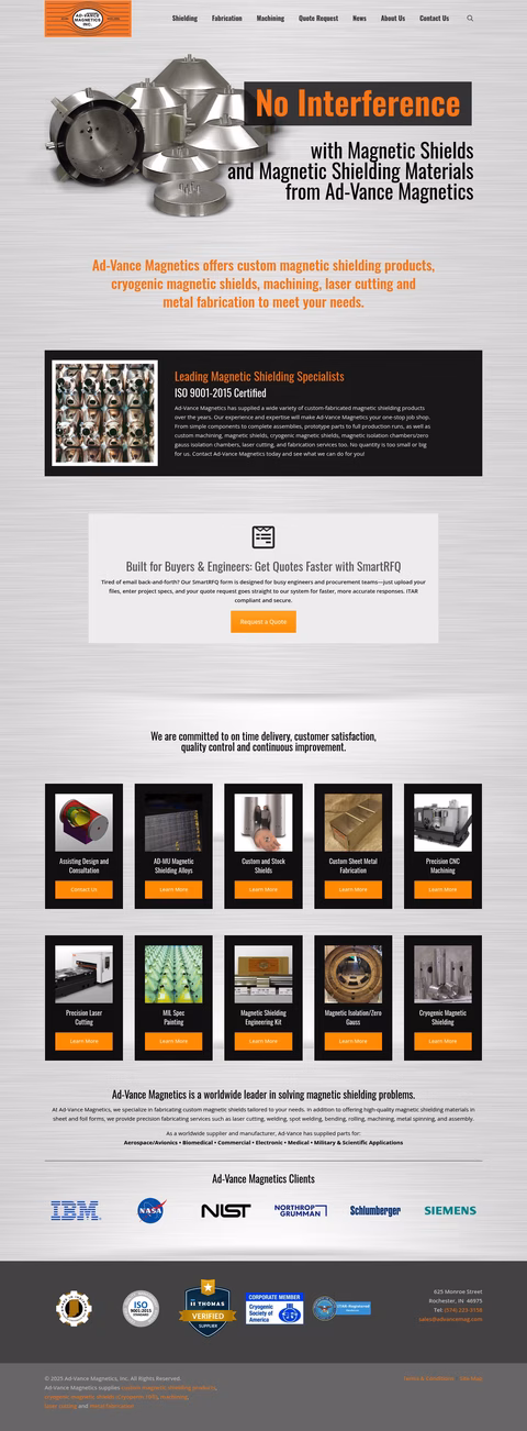 Ad-Vance-Magnetics Homepage 1440px
