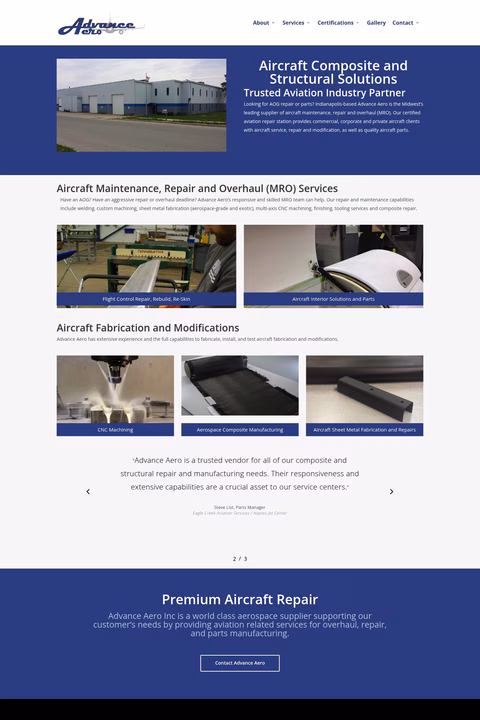 Advance-Aero Homepage 1440px