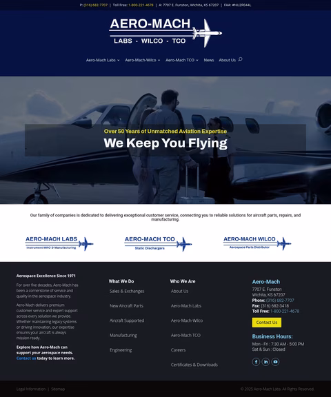 Aero-Mach-Labs Homepage 1440px