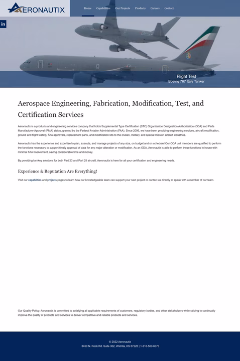 Aeronautix Homepage 1440px