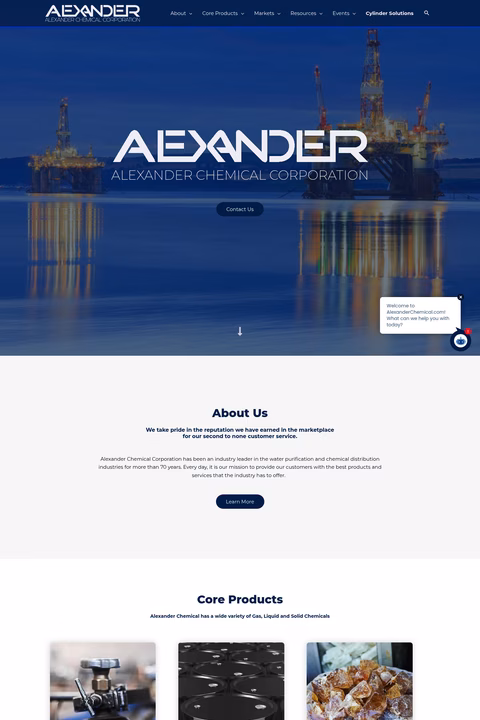 Alexander-Chemical Homepage 1440px