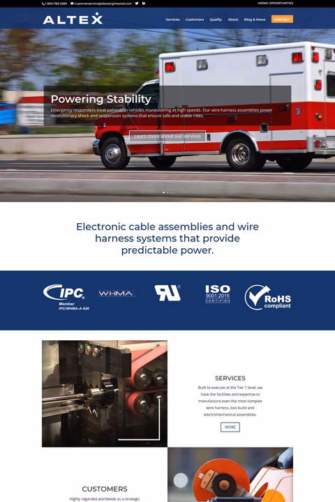 Altex-Wire-And-Cable Homepage 1440px