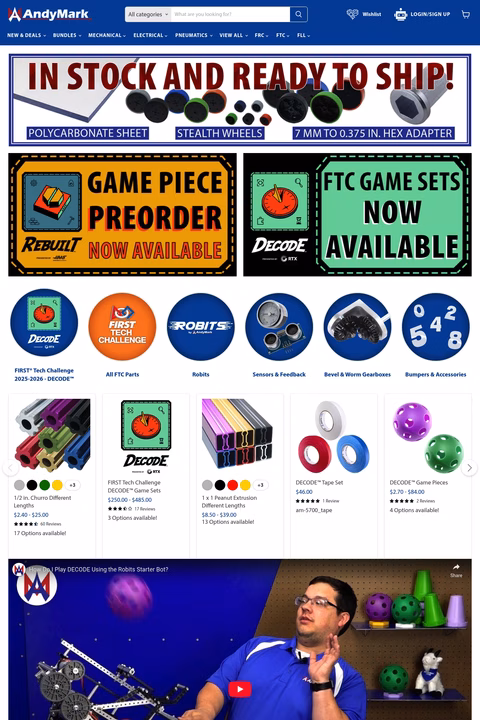 Andymark Homepage 1440px