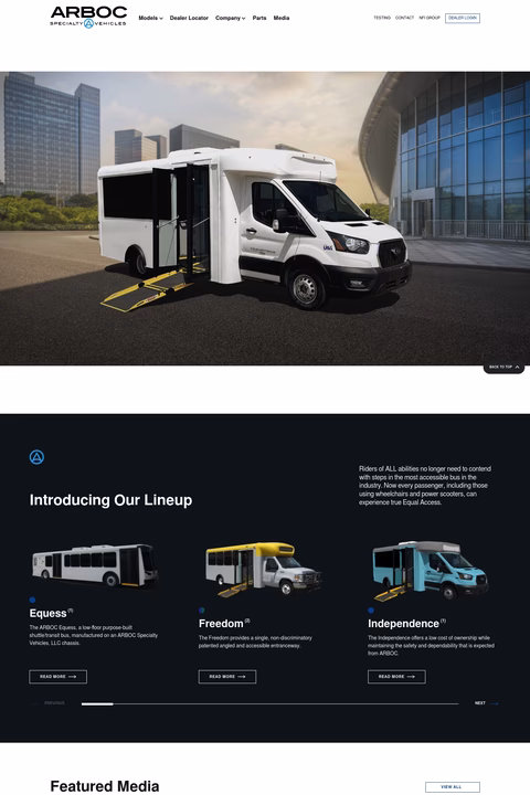 Arboc-Specialty-Vehicles Homepage 1440px