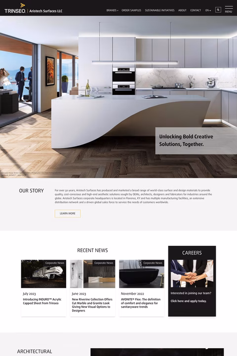 Aristech-Surfaces Homepage 1440px
