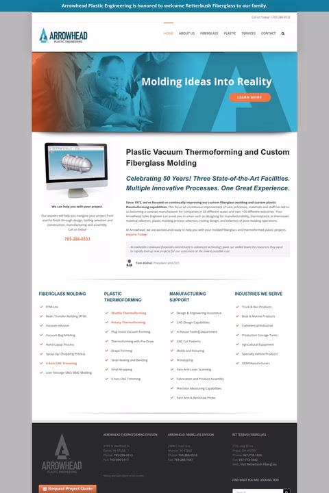 Arrowhead-Plastic-Engineering Homepage 1440px
