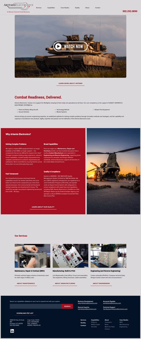 Artemis-Electronics Homepage 1440px