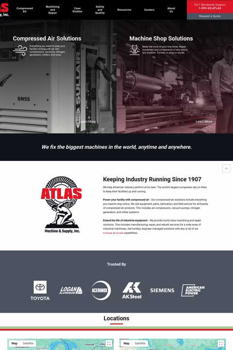 Atlas-Machine-Supply Homepage 1440px