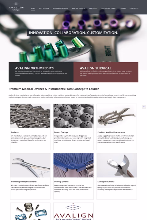 Avalign-Technologies Homepage 1440px