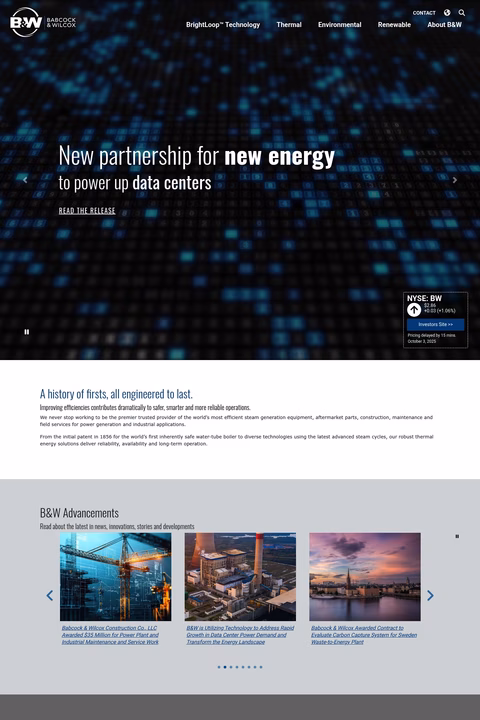 Babcock-Wilcox Homepage 1440px