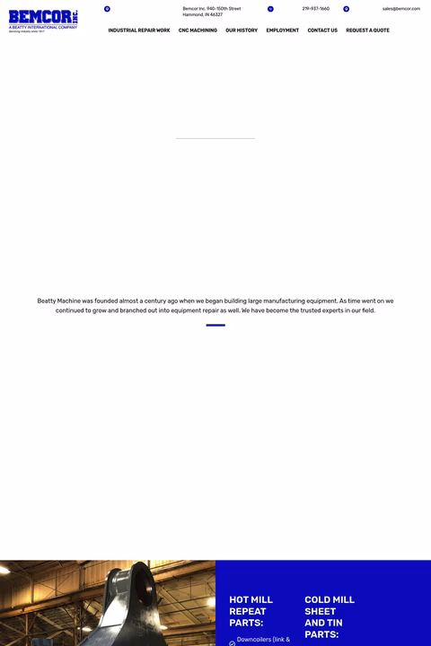 Bemcor Homepage 1440px