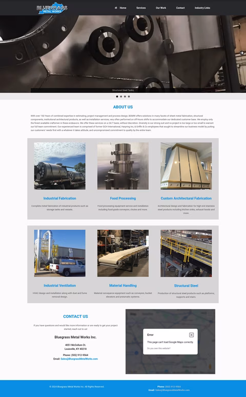 Bluegrass-Metal-Works Homepage 1440px