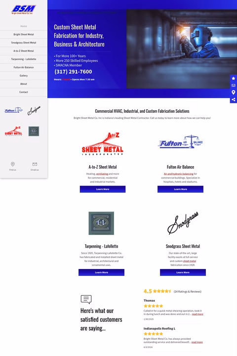 Bright-Sheet-Metal Homepage 1440px