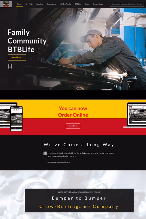 Bumper-To-Bumper-Auto-Parts Homepage 1440px