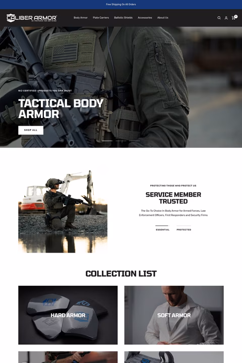 Caliber-Armor Homepage 1440px