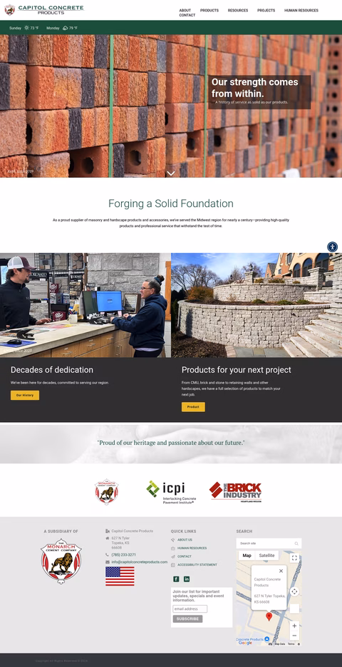 Capitol-Concrete-Products Homepage 1440px