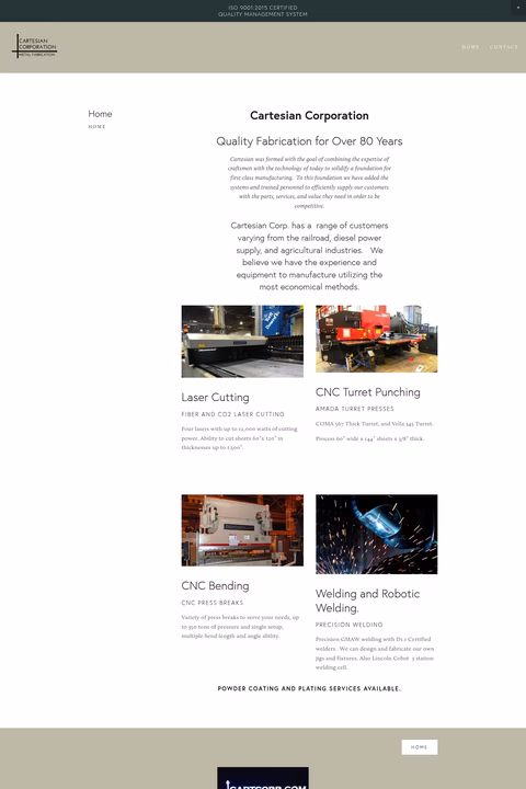 Cartesian-Corporation Homepage 1440px