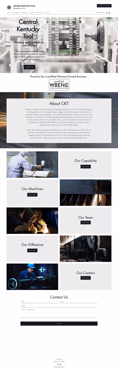 Central-Kentucky-Tool Homepage 1440px