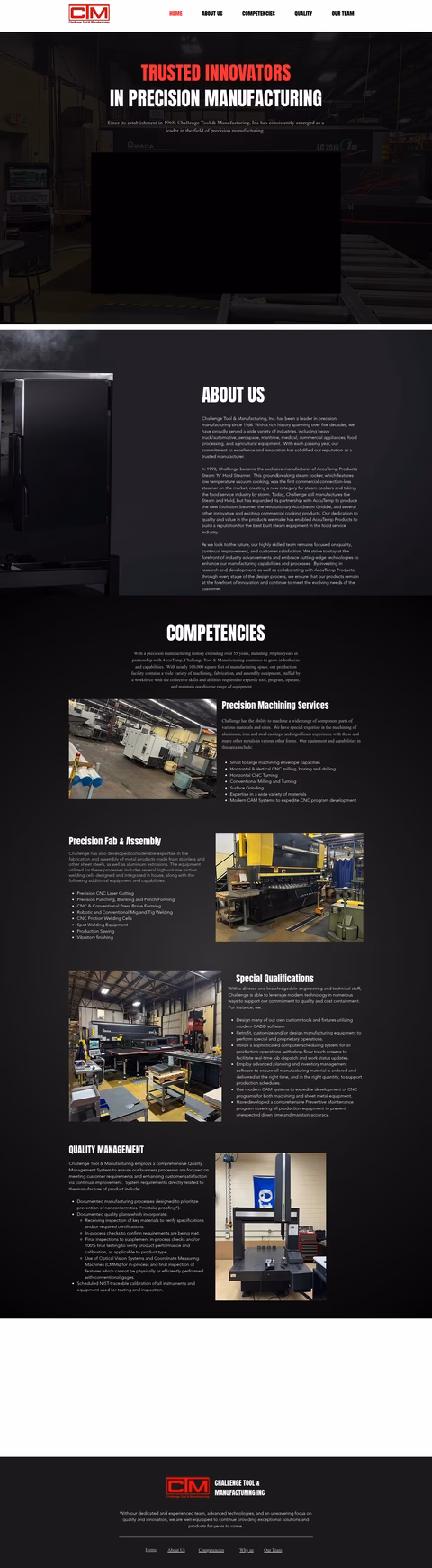 Challenge-Tool-Manufacturing Homepage 1440px
