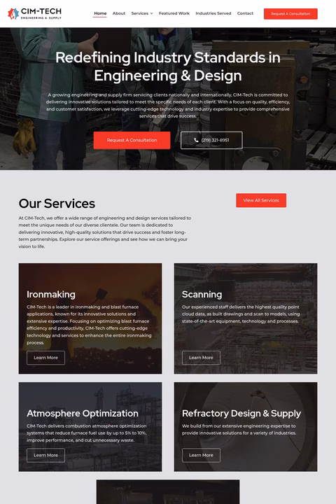 Cim-Tech Homepage 1440px