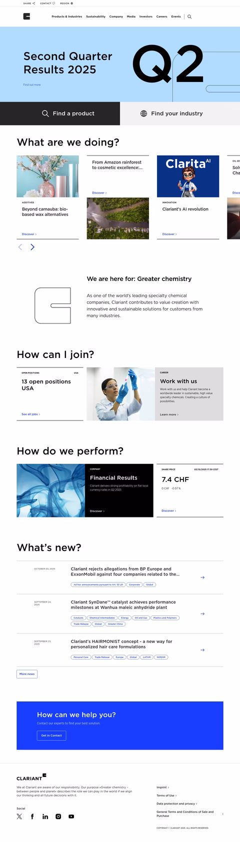 Clariant En/Corporate 1440px