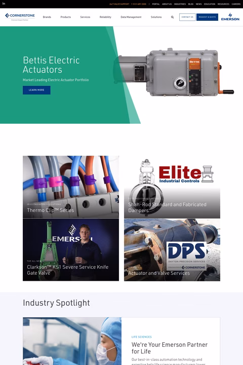Cornerstone-Controls Homepage 1440px