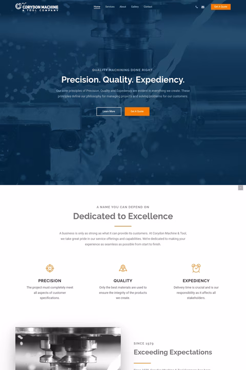 Corydon-Machine-Tool-Company Homepage 1440px
