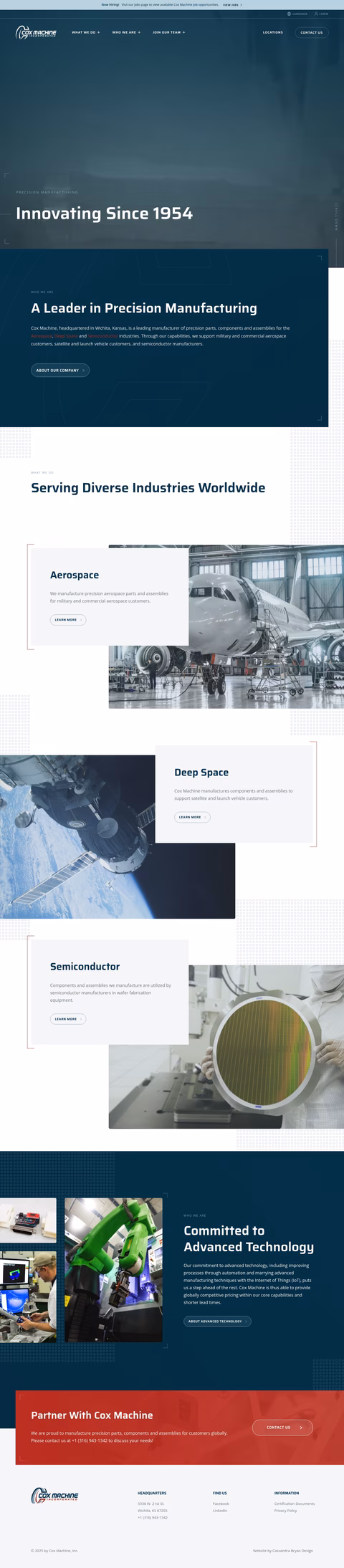 Cox-Machine Homepage 1440px