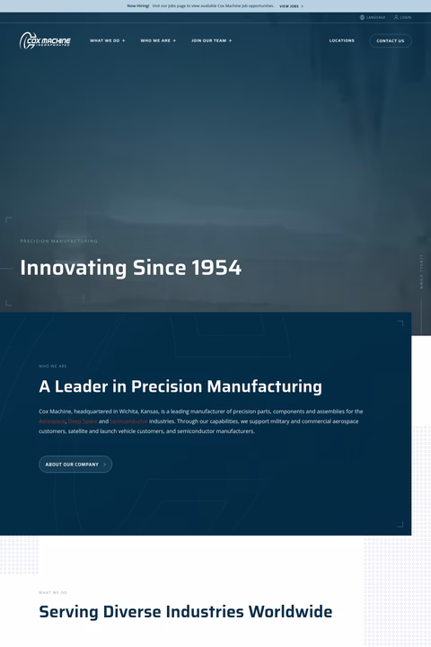 Cox-Machine Homepage 1440px