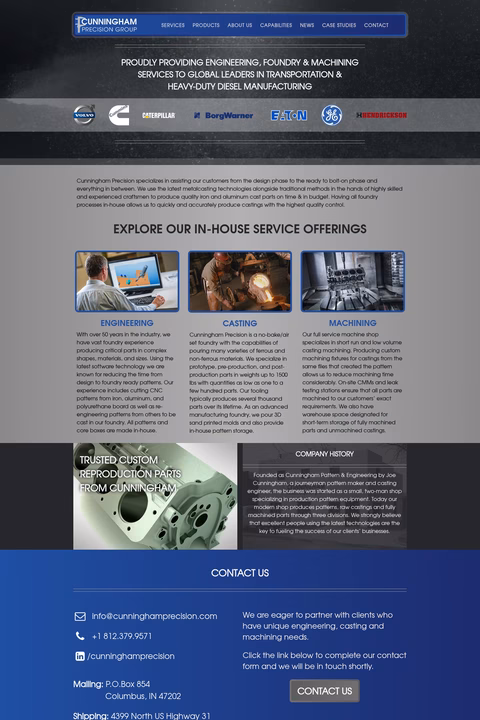 Cunningham-Precision-Group Homepage 1440px