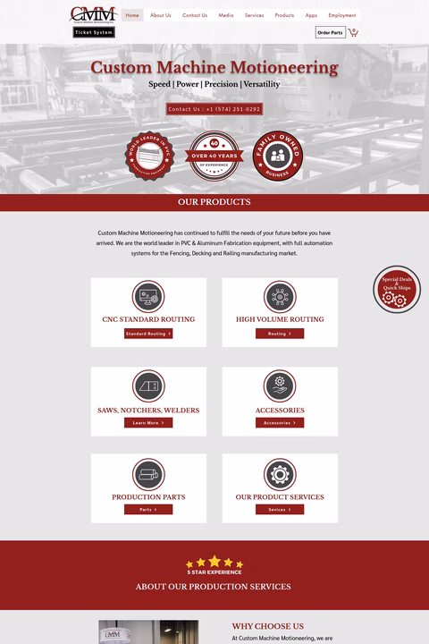 Custom-Machine-Motioneering Homepage 1440px