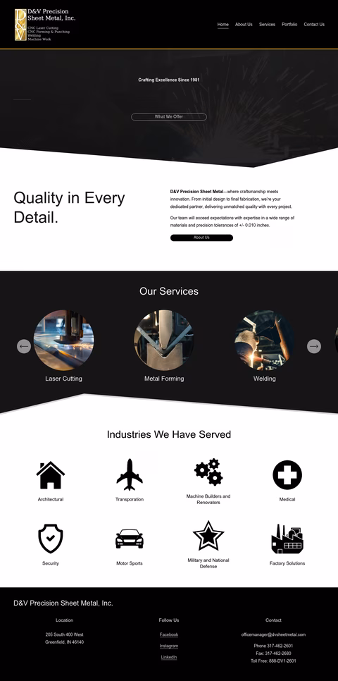 D-V-Precision-Sheet-Metal Homepage 1440px