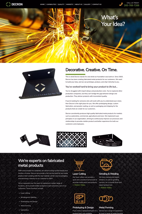 Decron Homepage 1440px