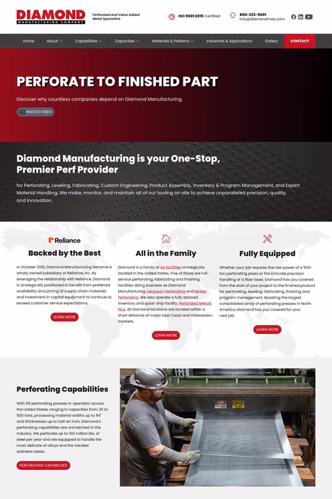 Diamond-Manufacturing-Company Homepage 1440px