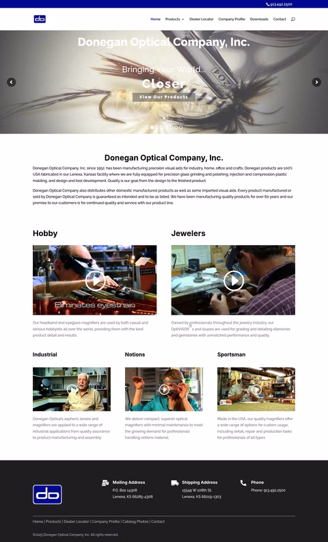 Donegan-Optical-Company Homepage 1440px