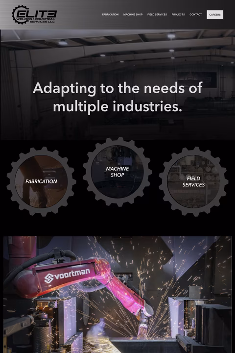 Elite-Welding-Industrial-Services Homepage 1440px