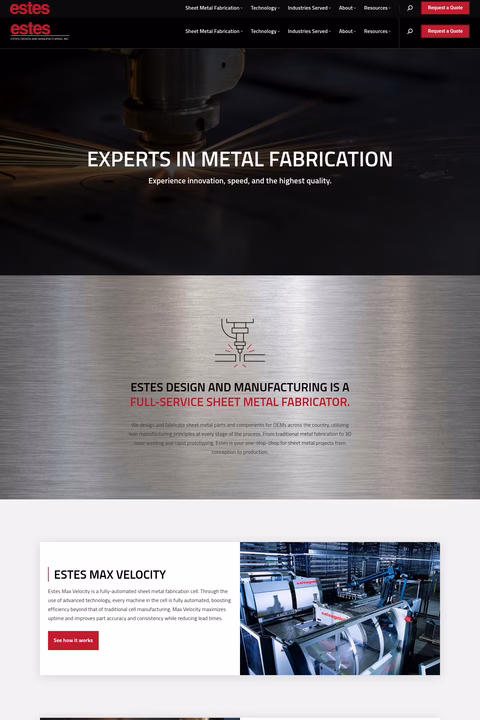 Estes-Design-Manufacturing Homepage 1440px