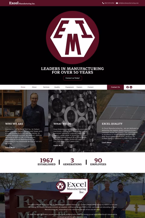 Excel-Manufacturing Homepage 1440px