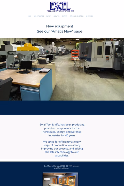 Excel-Tool-Manufacturing Homepage 1440px