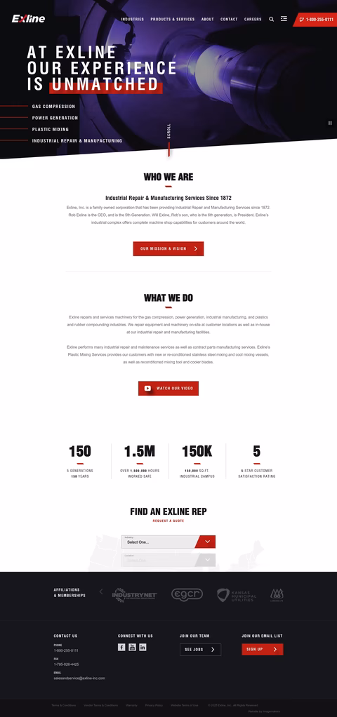 Exline Homepage 1440px