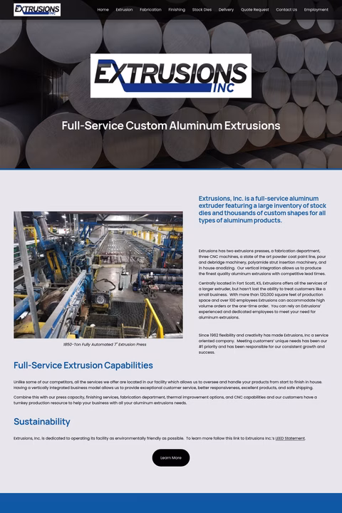 Extrusions Homepage 1440px