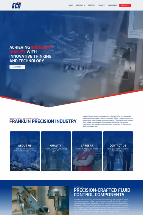 Franklin-Precision-Industry Homepage 1440px