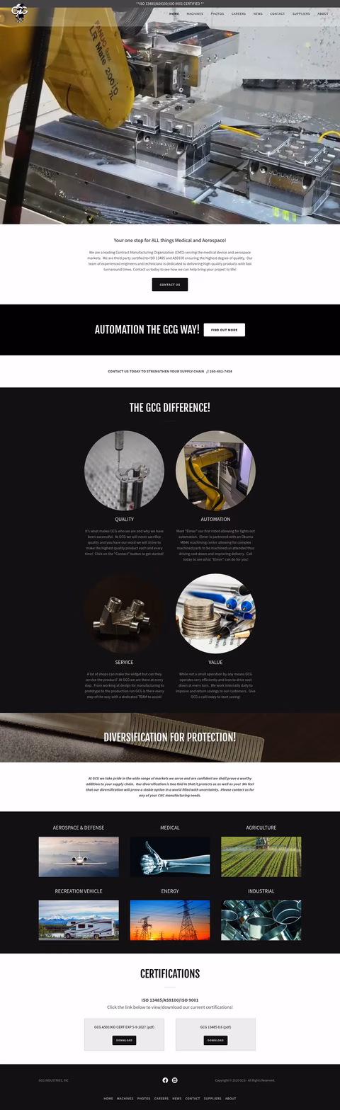 Gcg-Industries Homepage 1440px