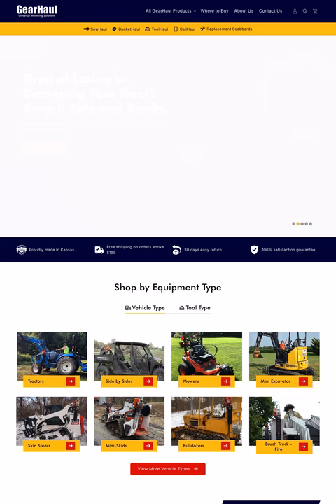 Gearhaul Homepage 1440px