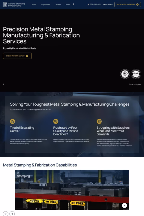 General-Stamping-Metalworks Homepage 1440px