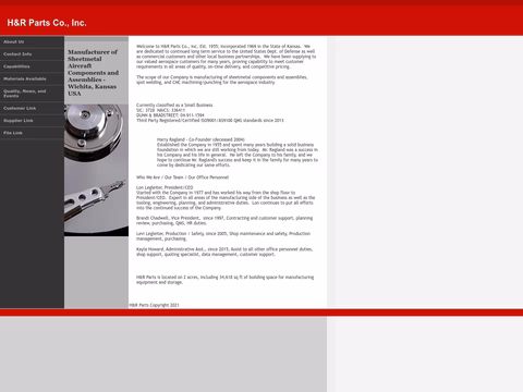 H-R-Parts-Company Homepage 1440px
