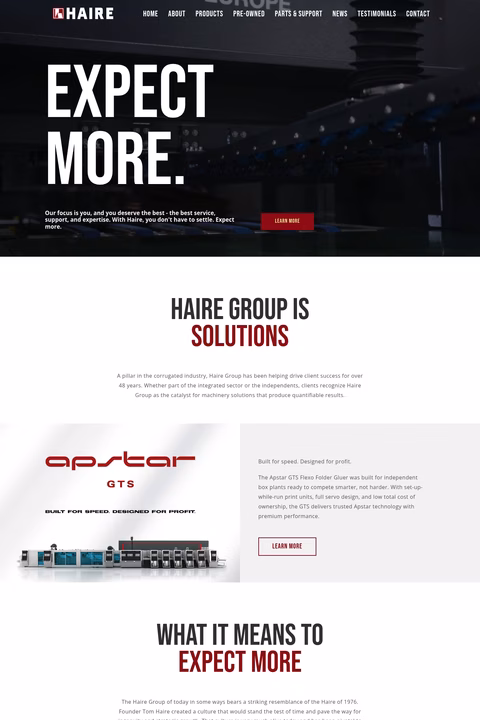 Haire-Group Homepage 1440px