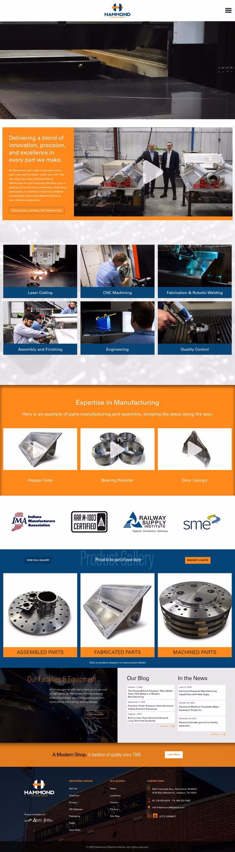Hammond-Machine-Works Homepage 1440px